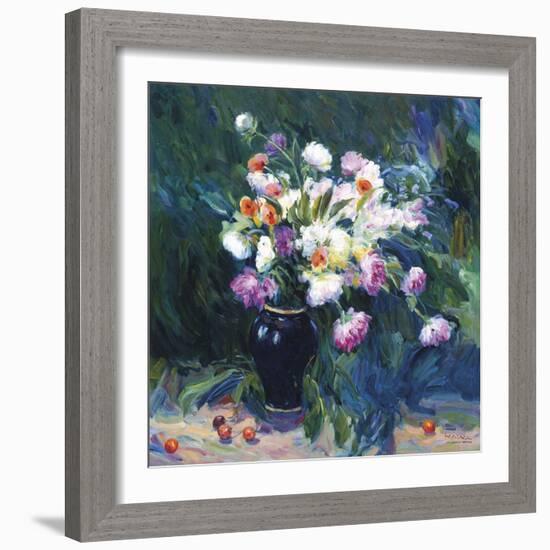 Still Life with Blue Vase-Malva-Framed Giclee Print