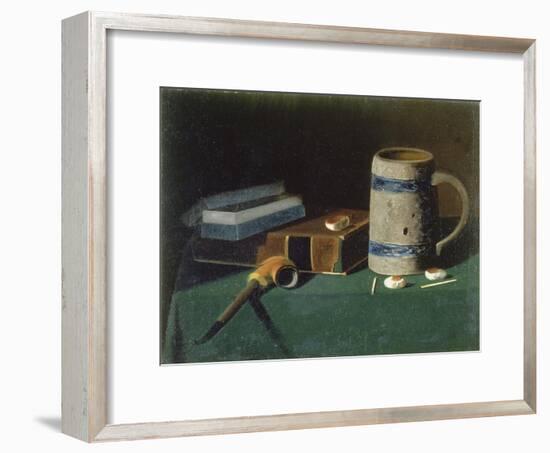 Still life with book, pipe and beer mug-John Prederick Peto-Framed Giclee Print