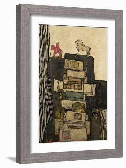 Still Life with Books, 1914-Egon Schiele-Framed Giclee Print