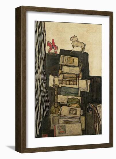 Still Life with Books, 1914-Egon Schiele-Framed Giclee Print