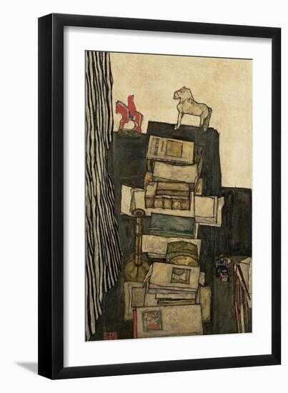 Still Life with Books, 1914-Egon Schiele-Framed Giclee Print