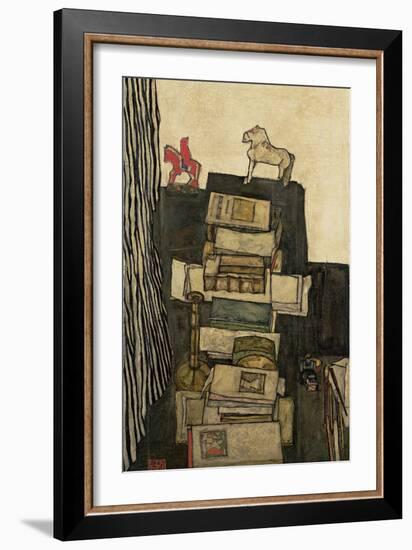 Still Life with Books, 1914-Egon Schiele-Framed Giclee Print