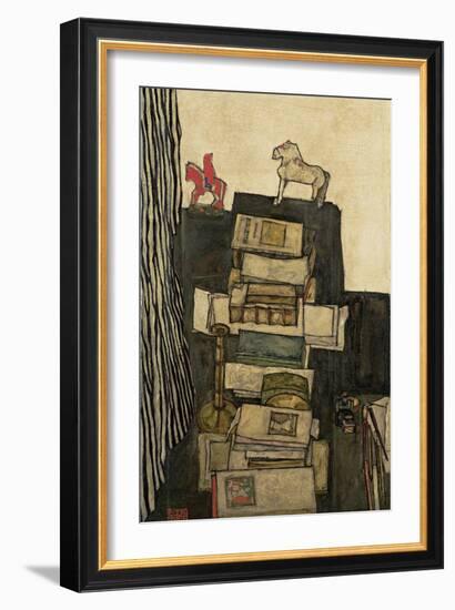 Still Life with Books, 1914-Egon Schiele-Framed Giclee Print