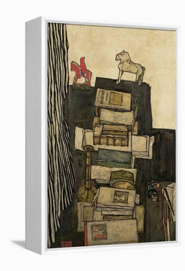 Still Life with Books, 1914-Egon Schiele-Framed Premier Image Canvas