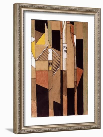 Still-Life with Bottle and Cigars; Nature Morte Avec Bouteille et Cigares, 1912-Juan Gris-Framed Giclee Print