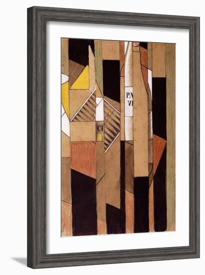 Still-Life with Bottle and Cigars; Nature Morte Avec Bouteille et Cigares, 1912-Juan Gris-Framed Giclee Print