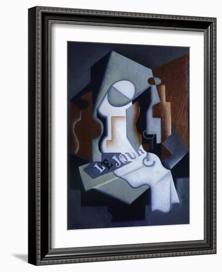 Still Life with Bottle and Fruit-Juan Gris-Framed Giclee Print