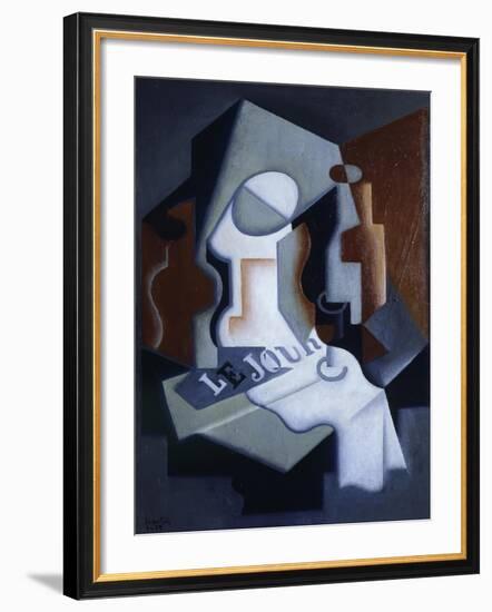 Still Life with Bottle and Fruit-Juan Gris-Framed Giclee Print