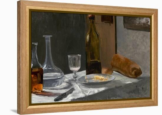 Still Life with Bottle, Carafe, Bread and Wine, C. 1862-63 (Oil on Canvas)-Claude Monet-Framed Premier Image Canvas