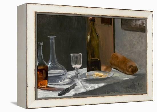 Still Life with Bottle, Carafe, Bread and Wine, C. 1862-63 (Oil on Canvas)-Claude Monet-Framed Premier Image Canvas