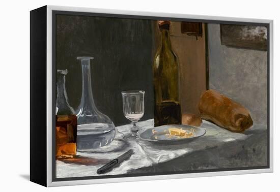 Still Life with Bottle, Carafe, Bread and Wine, C. 1862-63 (Oil on Canvas)-Claude Monet-Framed Premier Image Canvas