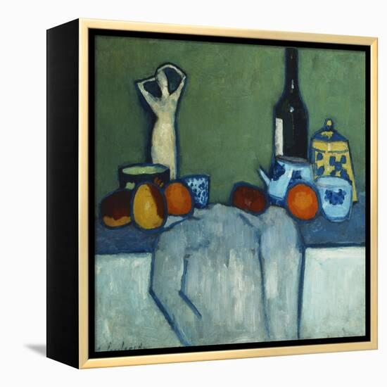 Still Life with Bottle, Fruit and Figure-Alexej Von Jawlensky-Framed Premier Image Canvas