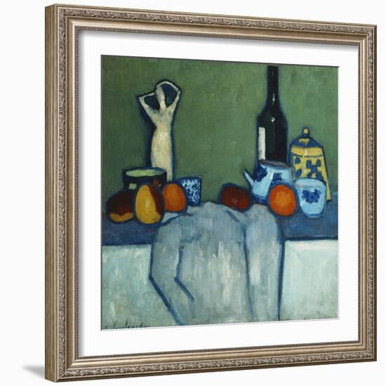 Still Life with Bottle, Fruit and Figure-Alexej Von Jawlensky-Framed Giclee Print