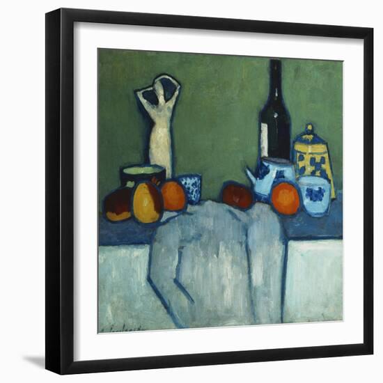 Still Life with Bottle, Fruit and Figure-Alexej Von Jawlensky-Framed Giclee Print