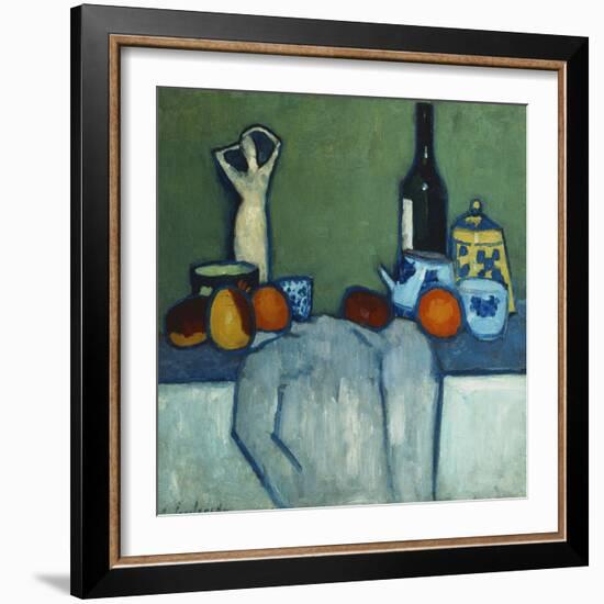 Still Life with Bottle, Fruit and Figure-Alexej Von Jawlensky-Framed Giclee Print