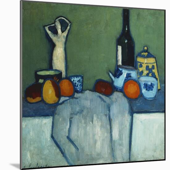 Still Life with Bottle, Fruit and Figure-Alexej Von Jawlensky-Mounted Giclee Print