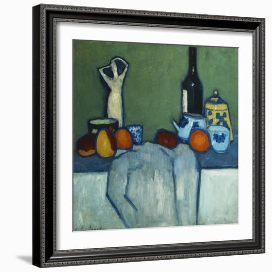 Still Life with Bottle, Fruit and Figure-Alexej Von Jawlensky-Framed Giclee Print