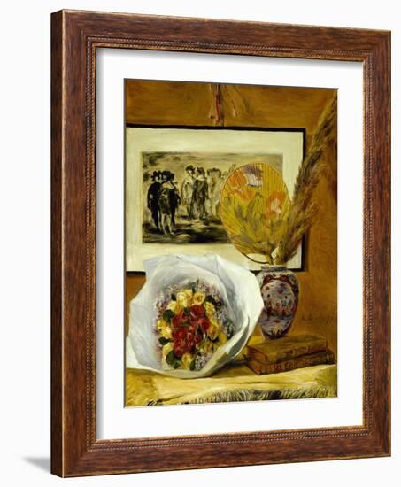 Still Life with Bouquet, 1871-Pierre-Auguste Renoir-Framed Giclee Print