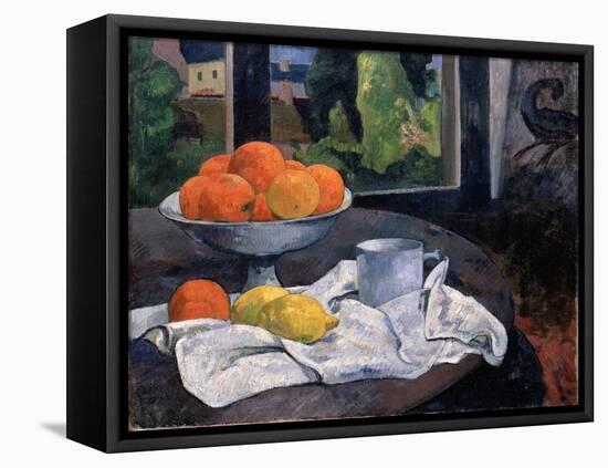 Still Life with Bowl of Fruit and Lemons, C.1889-90 (Oil on Canvas)-Paul Gauguin-Framed Premier Image Canvas