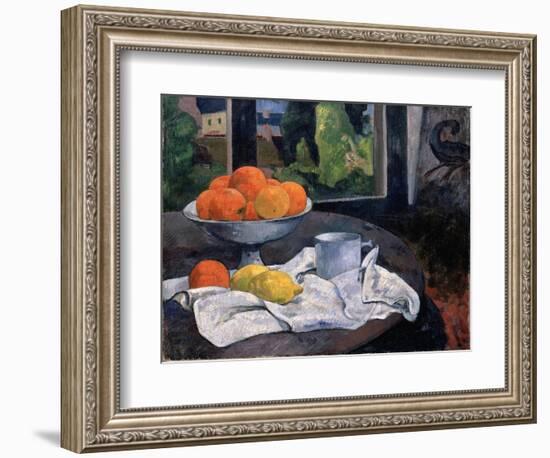 Still Life with Bowl of Fruit and Lemons, C.1889-90 (Oil on Canvas)-Paul Gauguin-Framed Giclee Print