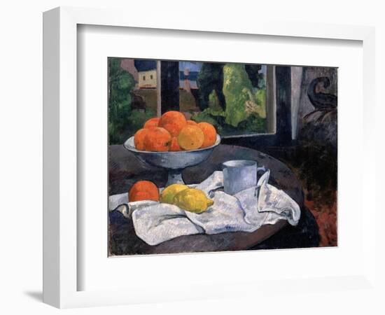 Still Life with Bowl of Fruit and Lemons, C.1889-90 (Oil on Canvas)-Paul Gauguin-Framed Giclee Print