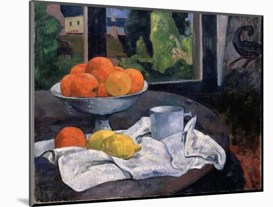 Still Life with Bowl of Fruit and Lemons, C.1889-90 (Oil on Canvas)-Paul Gauguin-Mounted Giclee Print