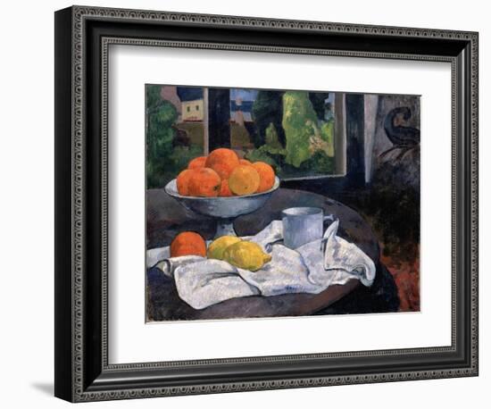 Still Life with Bowl of Fruit and Lemons, C.1889-90 (Oil on Canvas)-Paul Gauguin-Framed Giclee Print