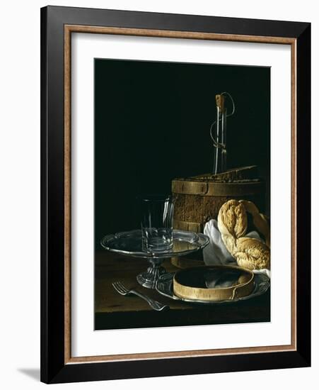 Still Life with Box of Jellied Fruit, Bread, Silver Salver, Glass, and Wine Cooler, 1770-Luis Egidio Meléndez-Framed Giclee Print