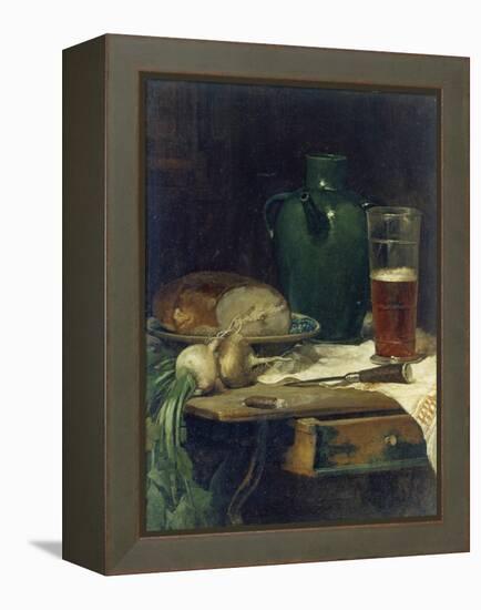 Still-Life with Bread and Beer-Ludwig Eibl-Framed Premier Image Canvas