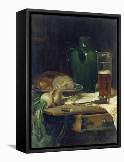 Still-Life with Bread and Beer-Ludwig Eibl-Framed Premier Image Canvas