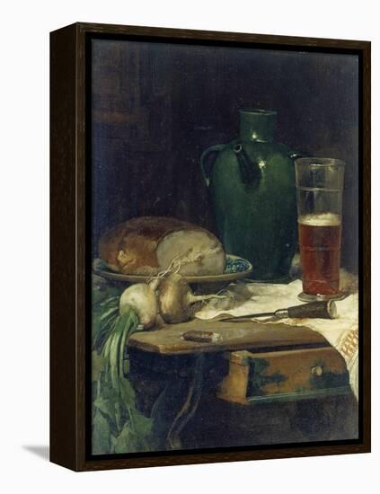 Still-Life with Bread and Beer-Ludwig Eibl-Framed Premier Image Canvas