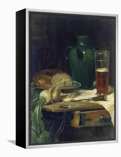 Still-Life with Bread and Beer-Ludwig Eibl-Framed Premier Image Canvas