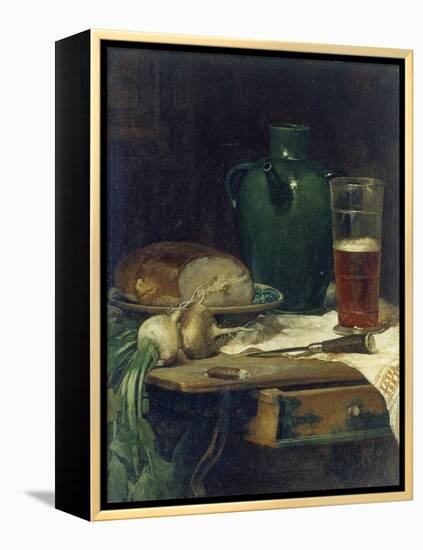 Still-Life with Bread and Beer-Ludwig Eibl-Framed Premier Image Canvas