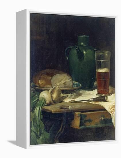 Still-Life with Bread and Beer-Ludwig Eibl-Framed Premier Image Canvas