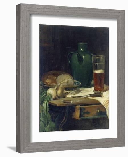 Still-Life with Bread and Beer-Ludwig Eibl-Framed Giclee Print