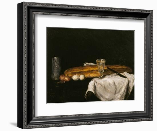 Still Life with Bread and Eggs, 1865-Paul Cézanne-Framed Premium Giclee Print