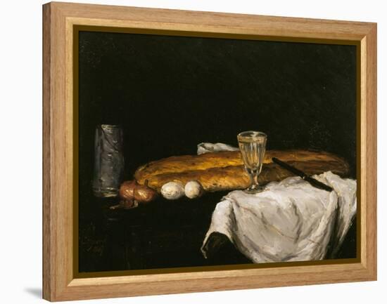 Still Life with Bread and Eggs, 1865-Paul Cézanne-Framed Premier Image Canvas