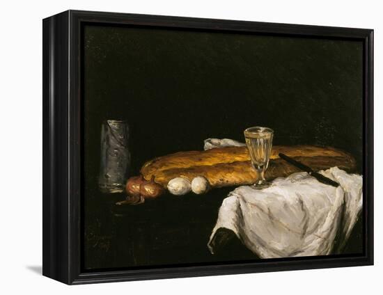 Still Life with Bread and Eggs, 1865-Paul Cézanne-Framed Premier Image Canvas