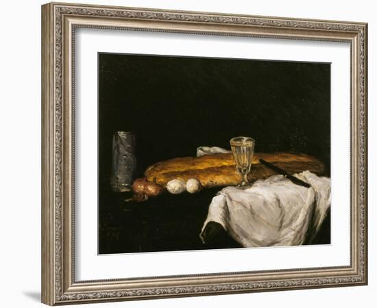 Still Life with Bread and Eggs, 1865-Paul Cézanne-Framed Giclee Print