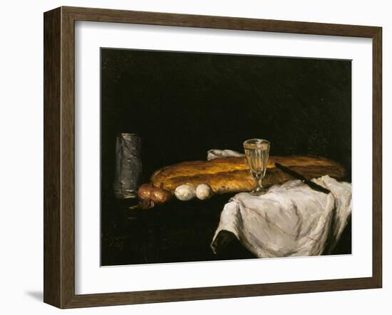 Still Life with Bread and Eggs, 1865-Paul Cézanne-Framed Giclee Print