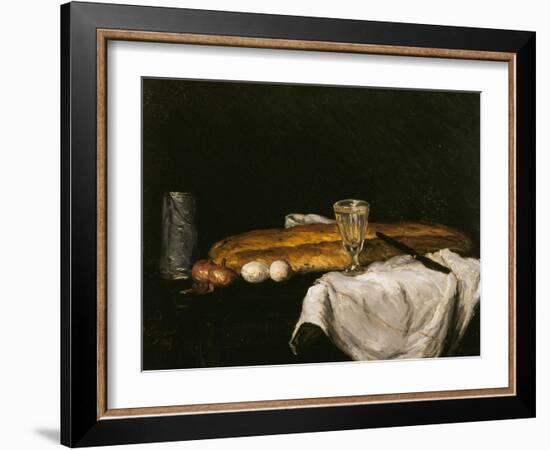 Still Life with Bread and Eggs, 1865-Paul Cézanne-Framed Giclee Print