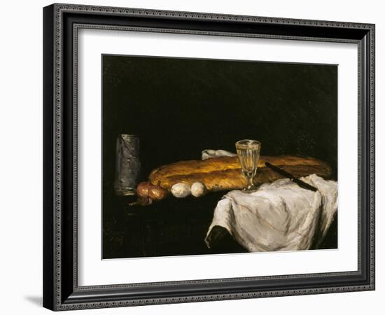 Still Life with Bread and Eggs, 1865-Paul Cézanne-Framed Giclee Print