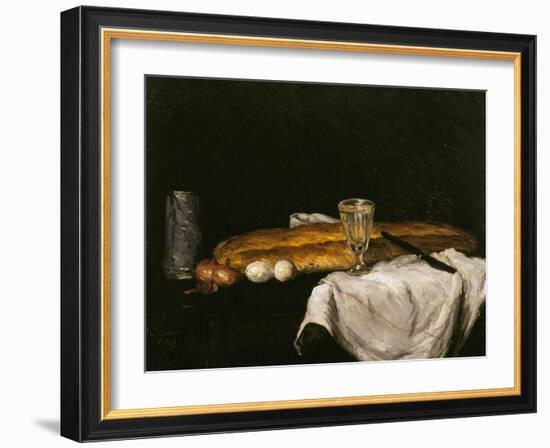 Still Life with Bread and Eggs, 1865-Paul Cézanne-Framed Giclee Print