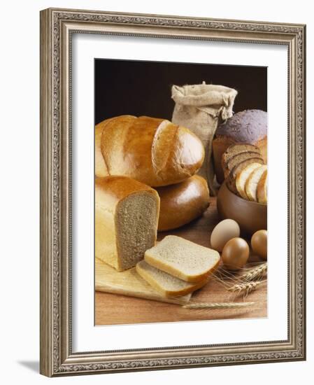 Still Life with Bread, Cereal Ears and Eggs-Vladimir Shulevsky-Framed Photographic Print
