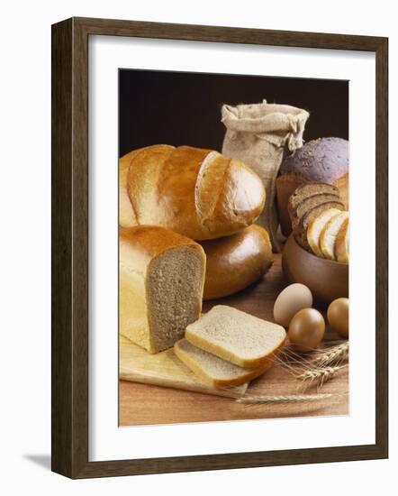 Still Life with Bread, Cereal Ears and Eggs-Vladimir Shulevsky-Framed Photographic Print