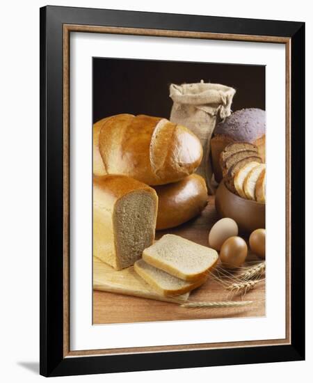 Still Life with Bread, Cereal Ears and Eggs-Vladimir Shulevsky-Framed Photographic Print