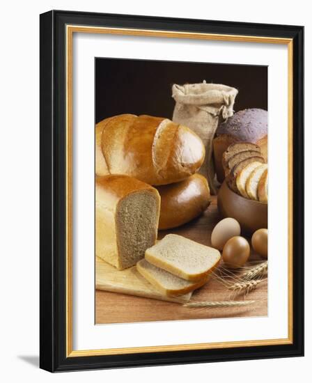 Still Life with Bread, Cereal Ears and Eggs-Vladimir Shulevsky-Framed Photographic Print