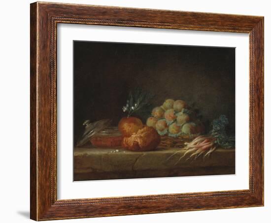 Still Life with Brioche, Fruit and Vegetables, 1775-Anne Vallayer-coster-Framed Giclee Print