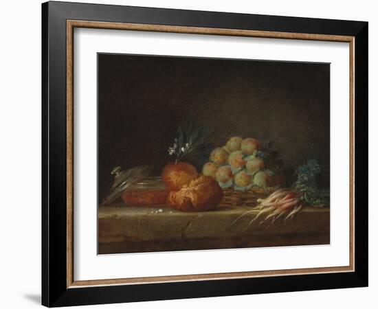 Still Life with Brioche, Fruit and Vegetables, 1775-Anne Vallayer-coster-Framed Giclee Print