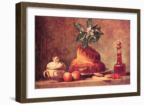 Still Life with Brioche-Jean-Baptiste Simeon Chardin-Framed Art Print